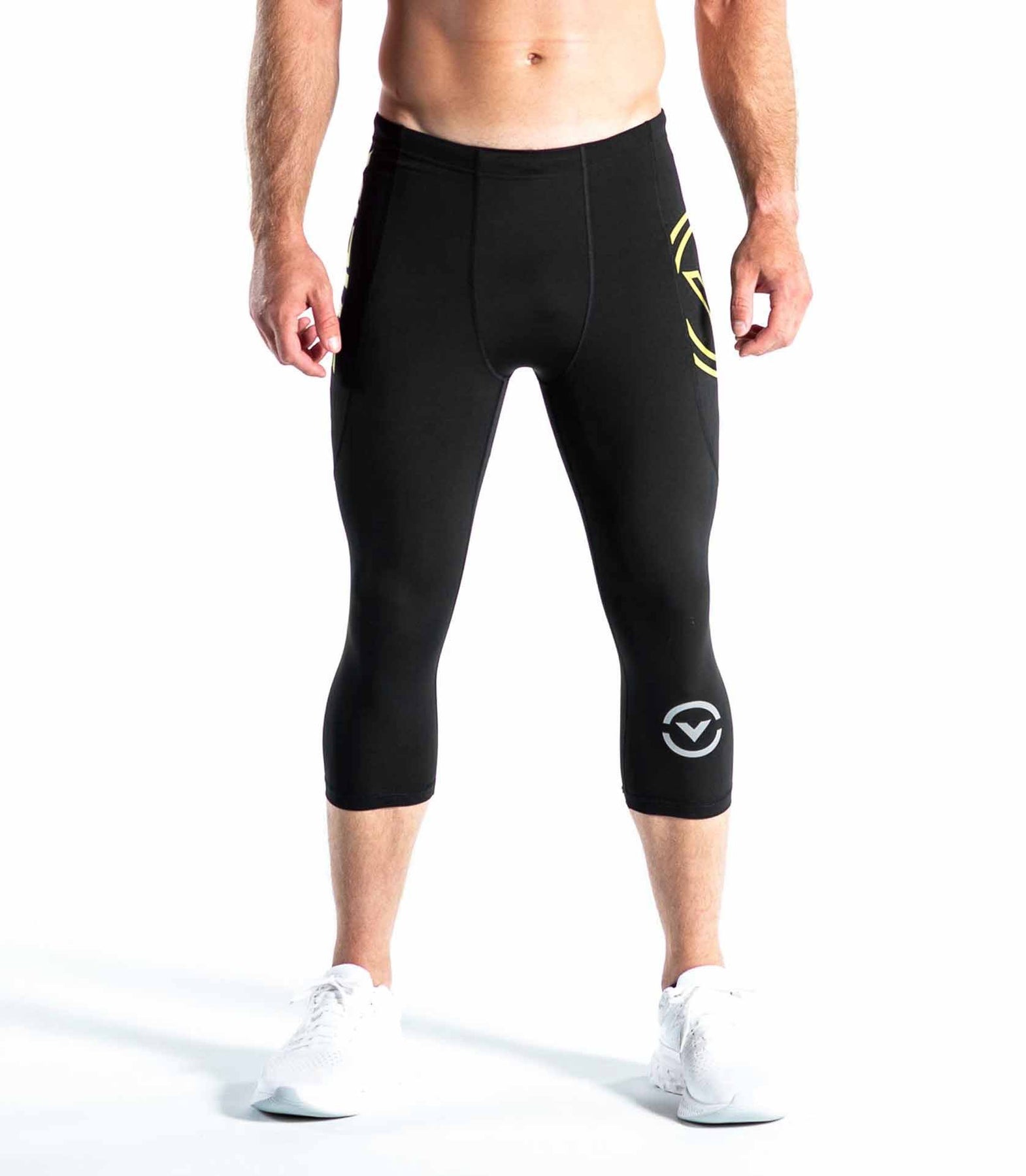 VIRUS Men's Stay Cool Tech 3/4 Length Compression Pants, Black